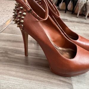 Studded Tan High Heels